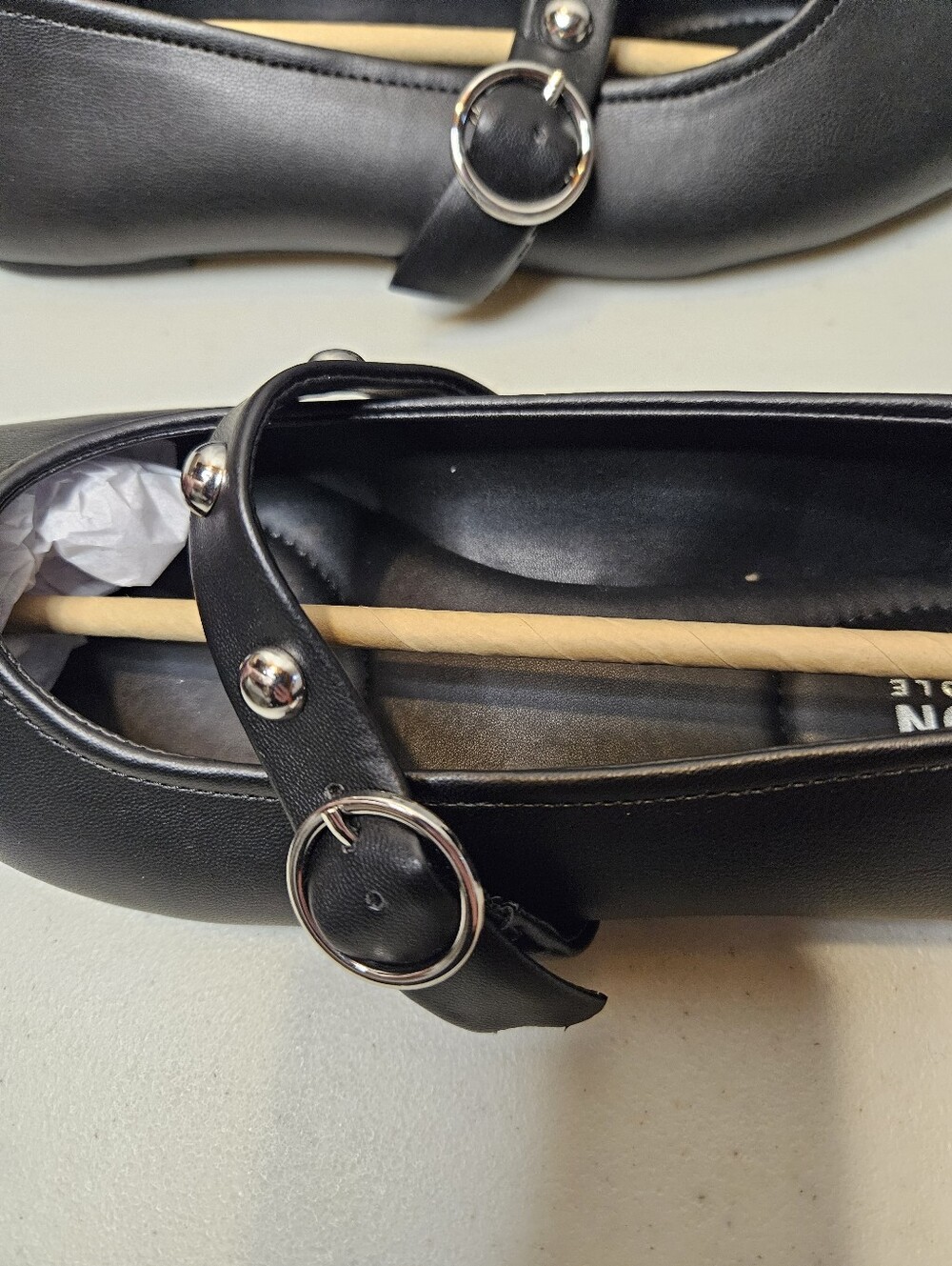 Kenneth Cole Reaction Women's Studded Maxi Maryjane Ballet Flats Sz 10 New Black - Picture 8 of 16